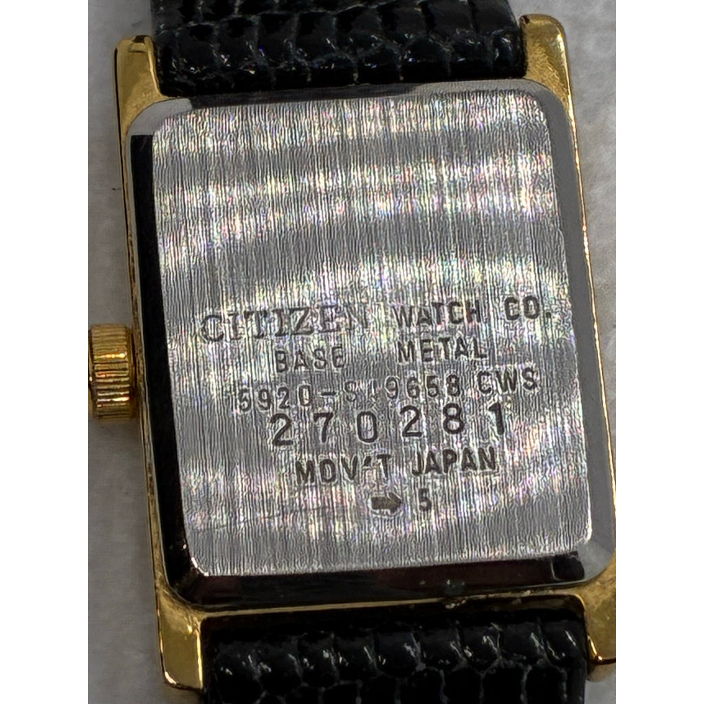 Citizen Tank style quartz watch Roman numerals 5920-S49658