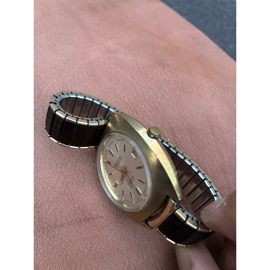 Vintage Waltham Sonic Electronic Swiss Made Gold Tone Men's Watch