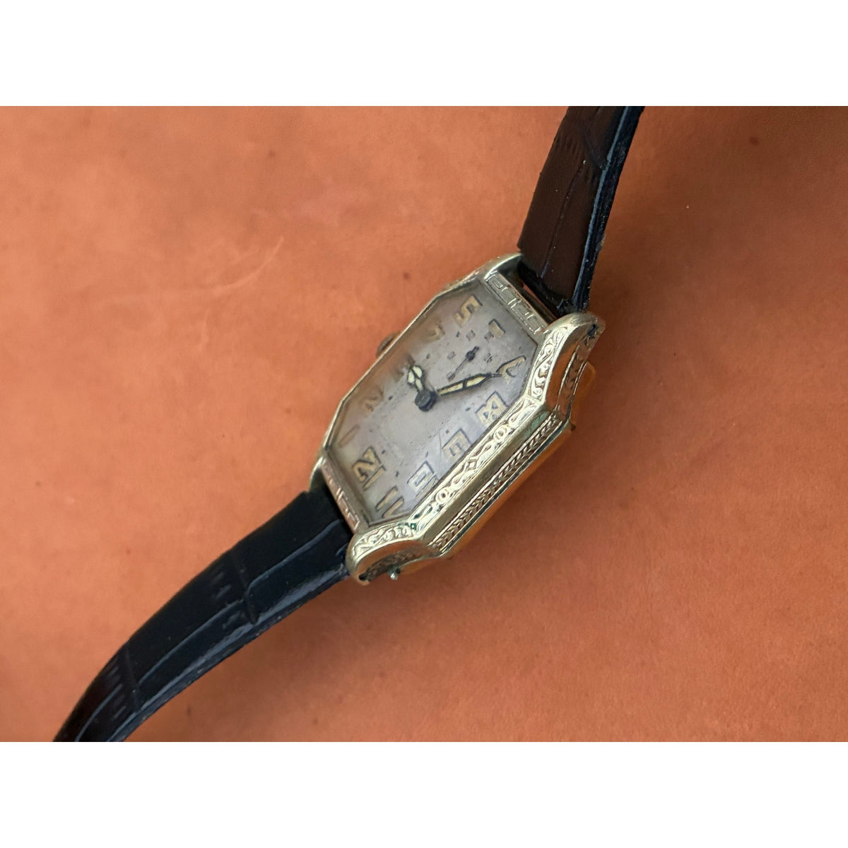 Antique Dione Watch Co. Gold Filled Art Deco Men's Watch 1930s Manual Wind