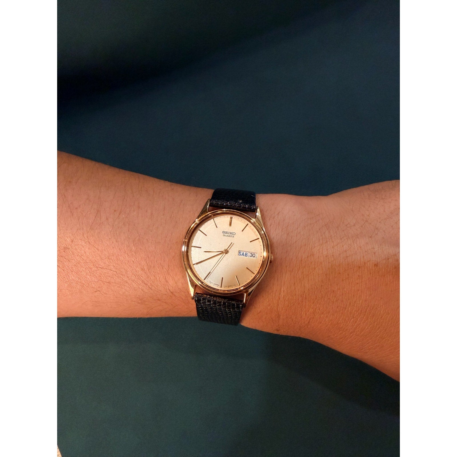 Vintage Seiko 33mm 7N43-8A89 on Original Seiko Strap