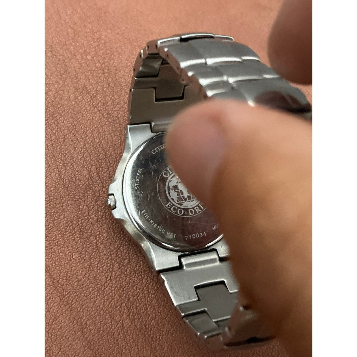 Citizen Eco-Drive E111-K16750 Black Dial Stainless Steel Watch Vintage
