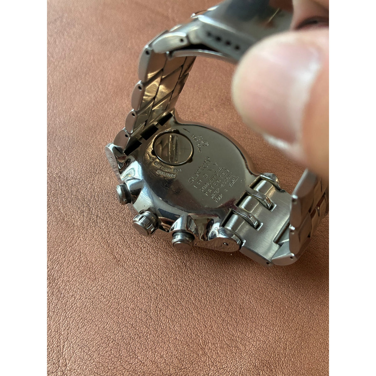 Swatch Irony Chronograph White Dial Stainless Steel Swiss Watch YCS