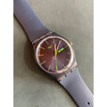 Vintage Swatch Swiss V8 Day Date Purple Green Transparent Quartz Watch