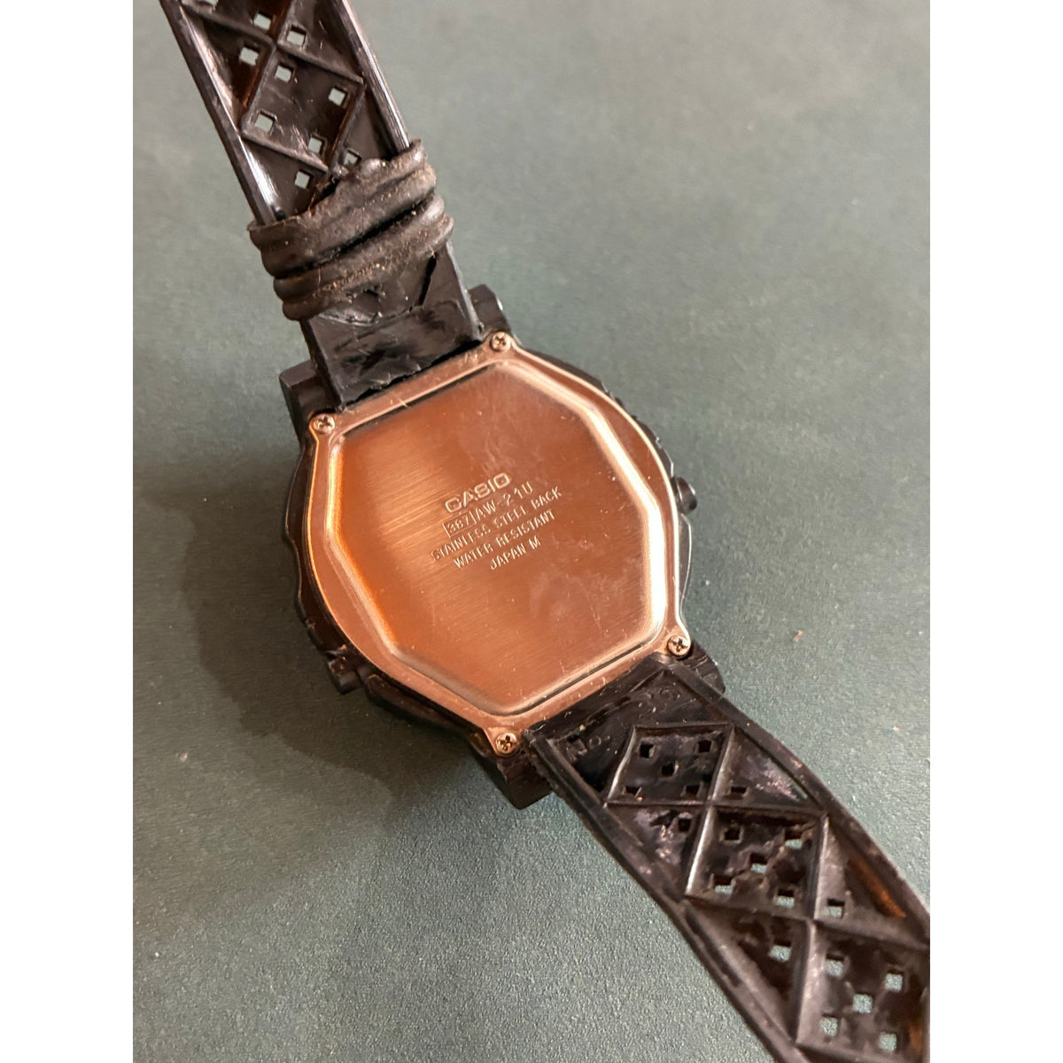 Rare Vintage Casio AW-21U 387 World Time Ana-Digi Map Watch Japan 1989