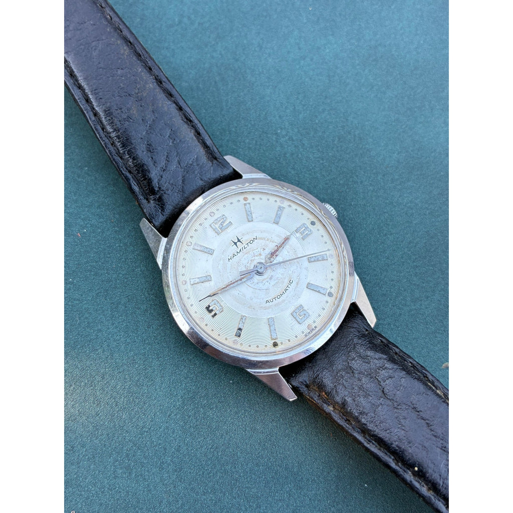 Vintage Hamilton Automatic Watch Silver Dial Stainless Steel New Crystal