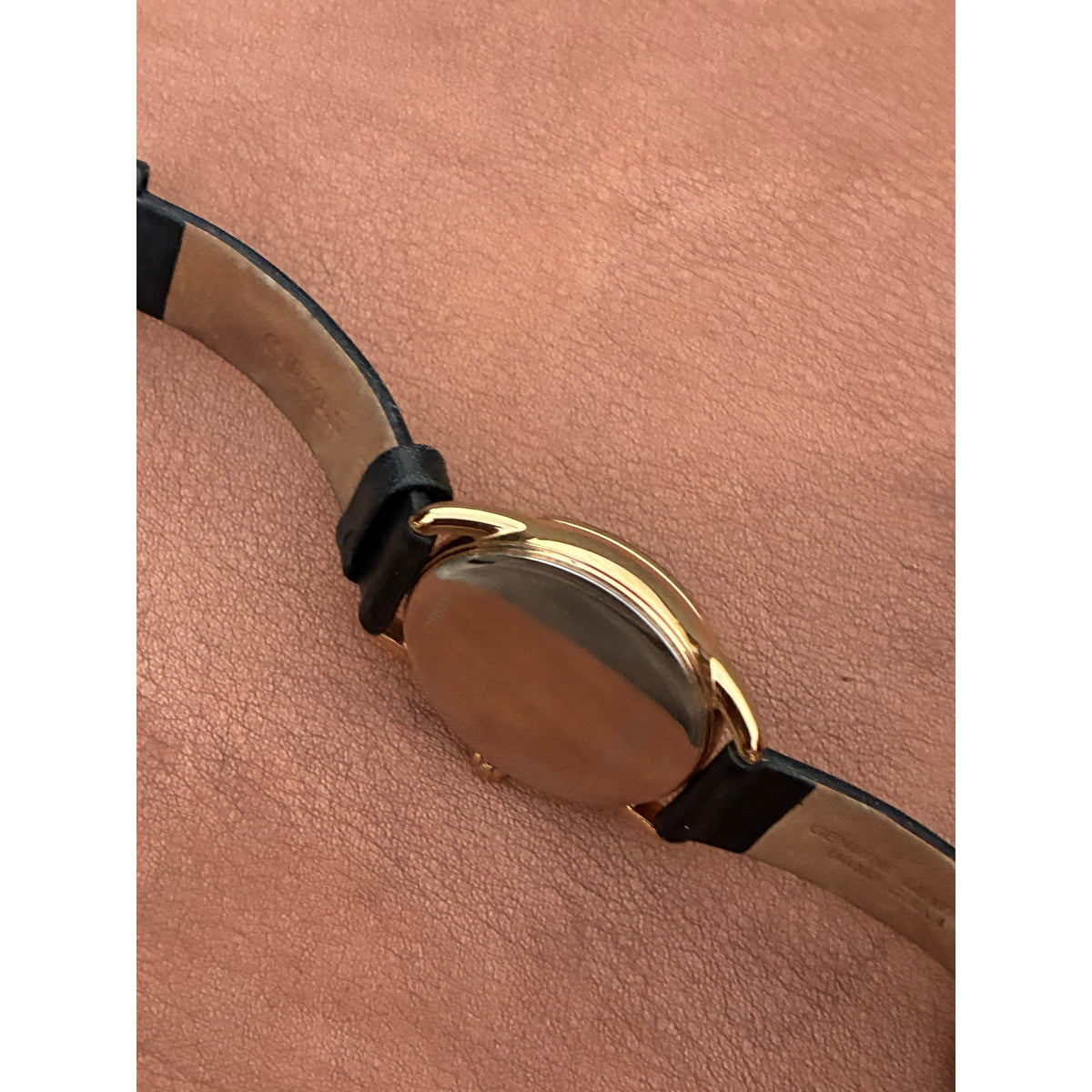 Citizen Eco-Drive J810-S108667 Gold Tone Black Dial Date Leather Watch