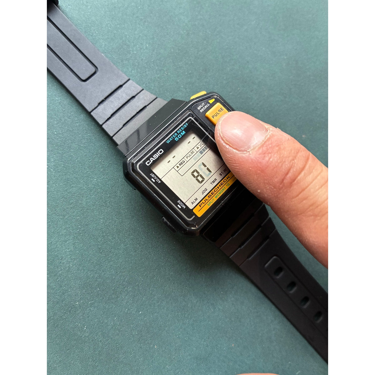 Vintage Casio JP-100W Pulsecheck Heart Rate Digital Watch Japan