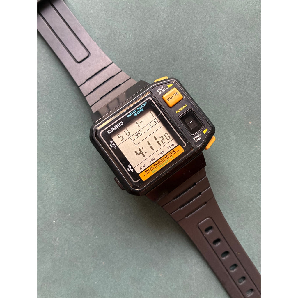 Vintage Casio JP-100W Pulsecheck Heart Rate Digital Watch Japan