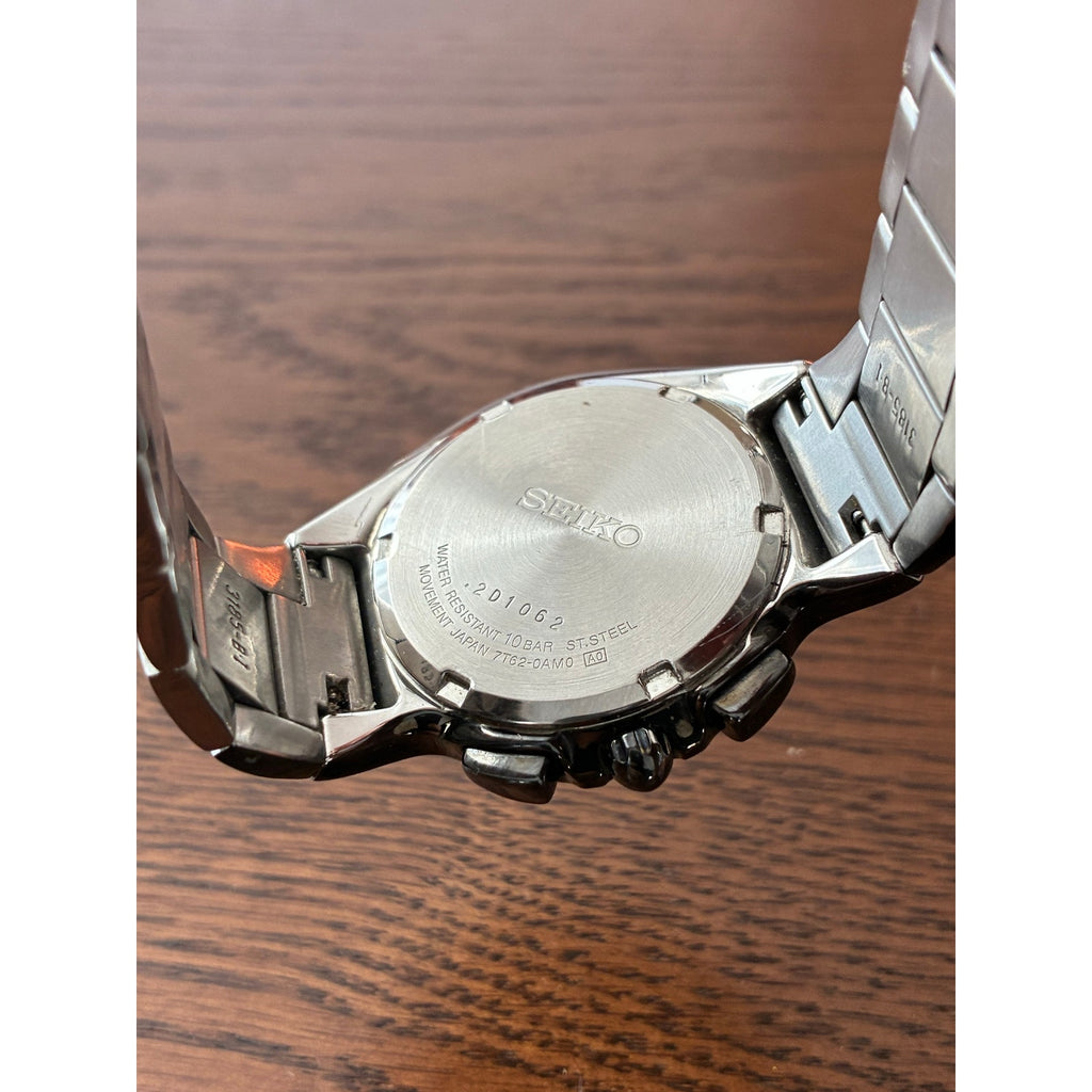 Seiko 7T62-0AM0 asymmetrical chronograph Black Dial Original bracelet