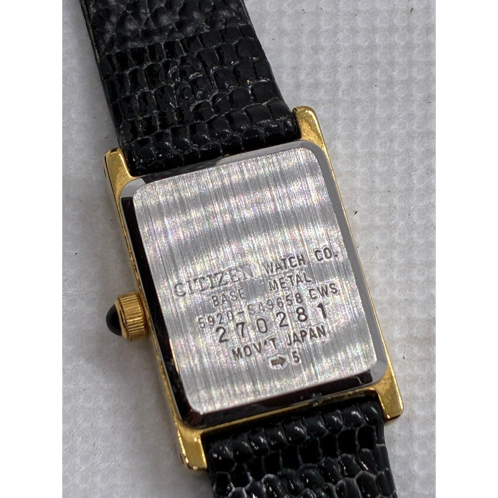 Citizen Tank style quartz watch Roman numerals 5920-S49658