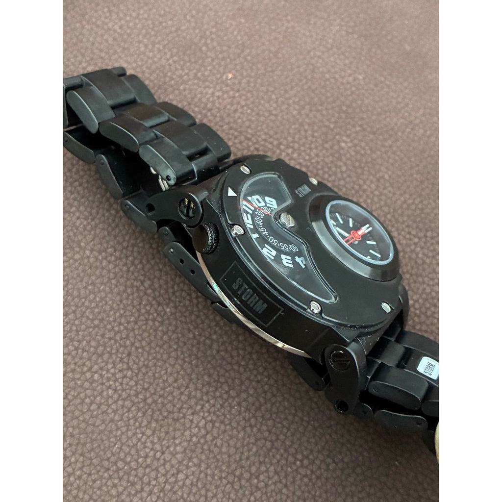 STORM Satellite Special Edition Black Dual Dial Rotating Disc Watch