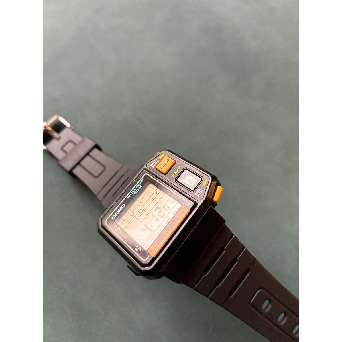 Vintage Casio JP-100W Pulsecheck Heart Rate Digital Watch Japan