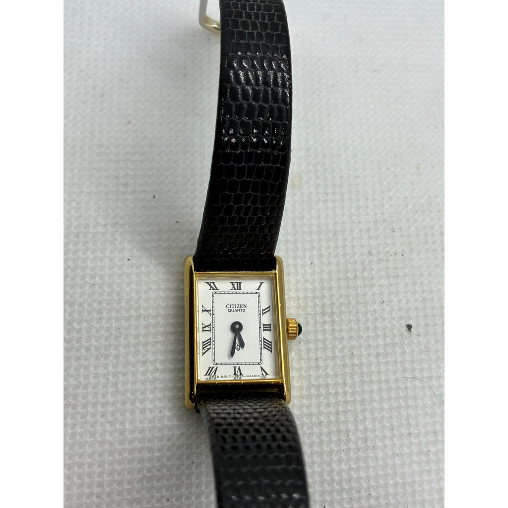 Citizen Tank style quartz watch Roman numerals 5920-S49658