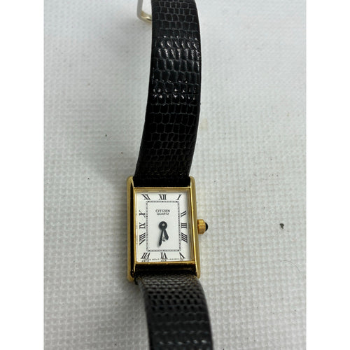 Citizen Tank style quartz watch Roman numerals 5920-S49658