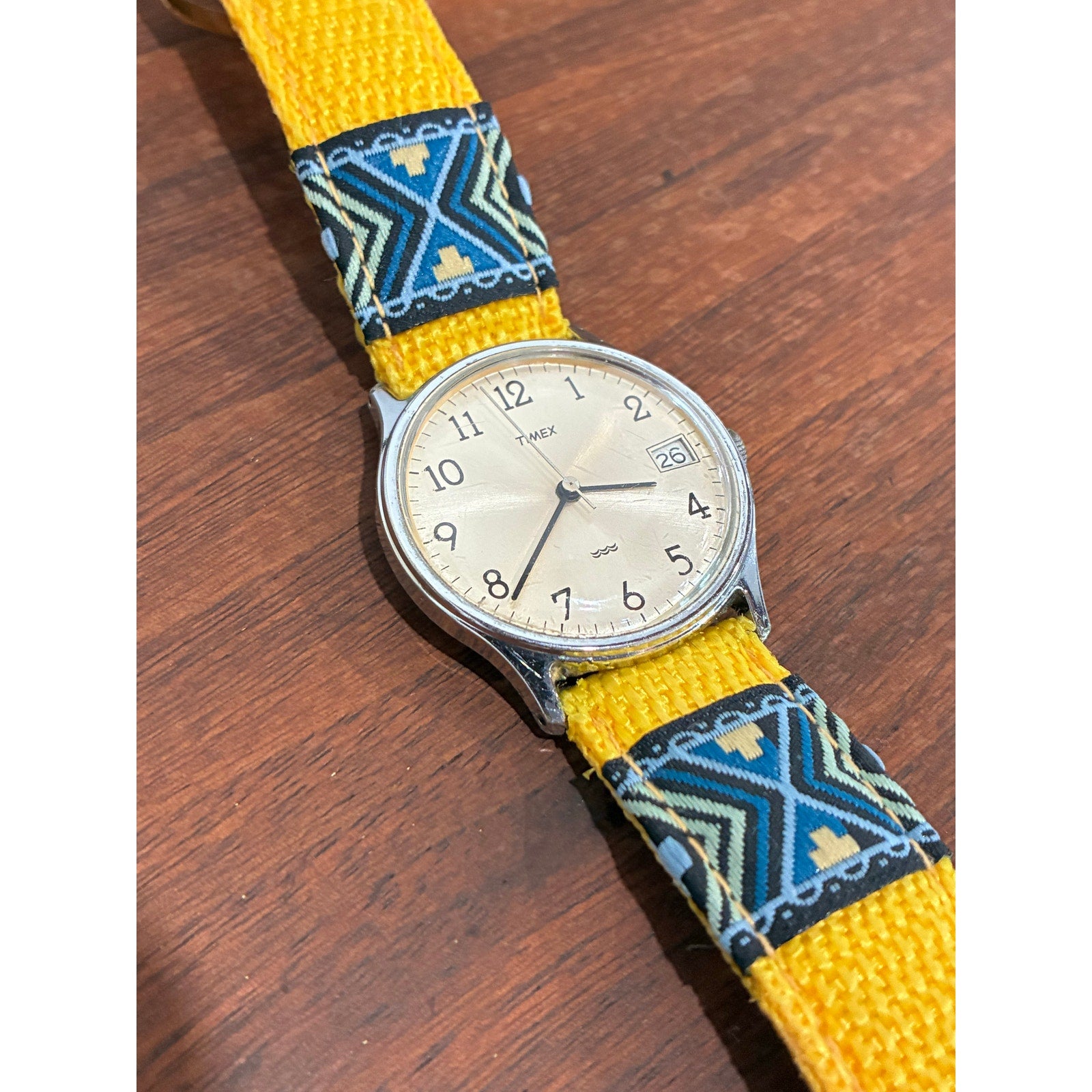Timex Water resistant mechanical watch on hipster strap.