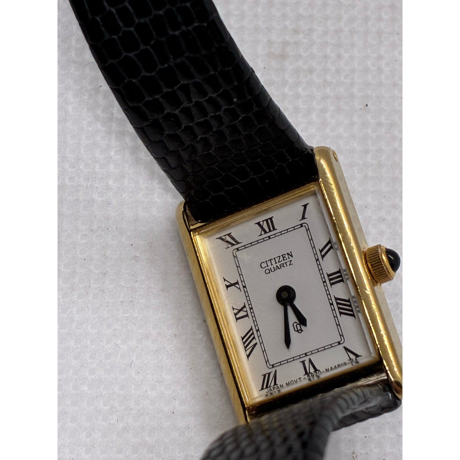 Citizen Tank style quartz watch Roman numerals 5920-S49658