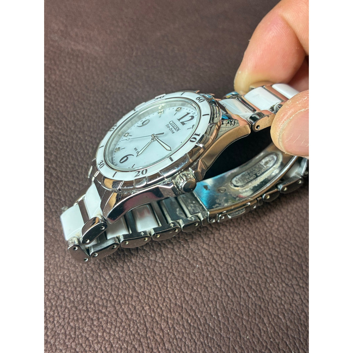 Citizen Eco-Drive SO79284 Women’s White Ceramic Crystal Dial WR100 Watch