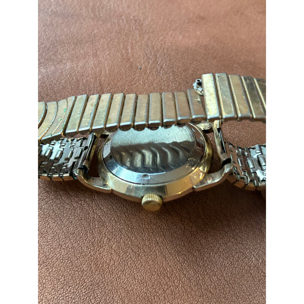 Vintage Wittnauer Automatic Swiss Watch 12 3 6 9 Dial Gold Tone 1950s