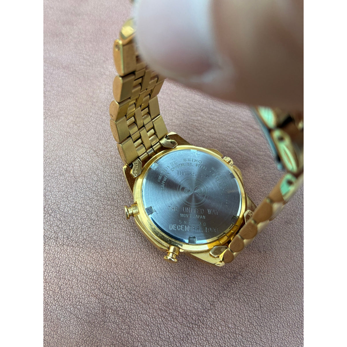 Vintage Seiko Sports 100 Ana Digi Blue Dial Gold Tone Quartz Watch 1990s