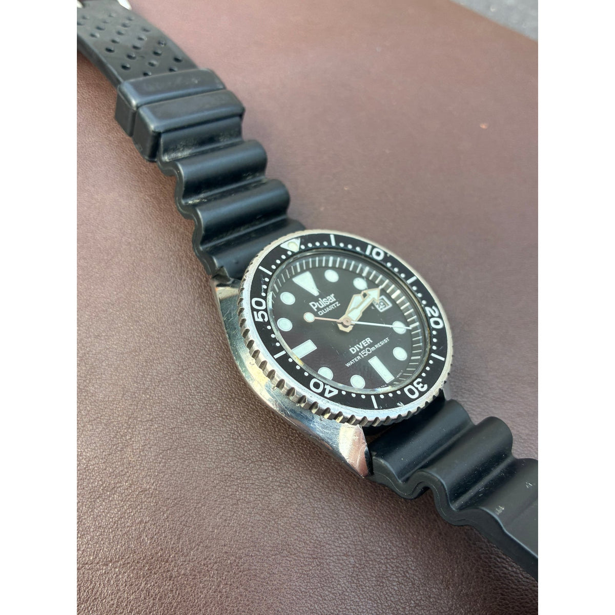 Vintage 1981 Pulsar Y514-6009 Quartz Diver 150M Seiko 7548 Era Japan Watch