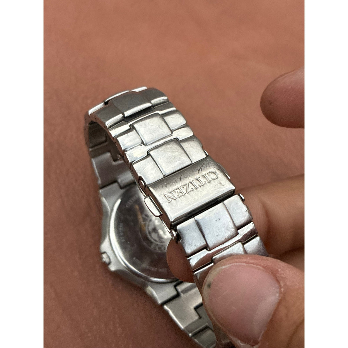 Citizen Eco-Drive E111-K16750 Black Dial Stainless Steel Watch Vintage