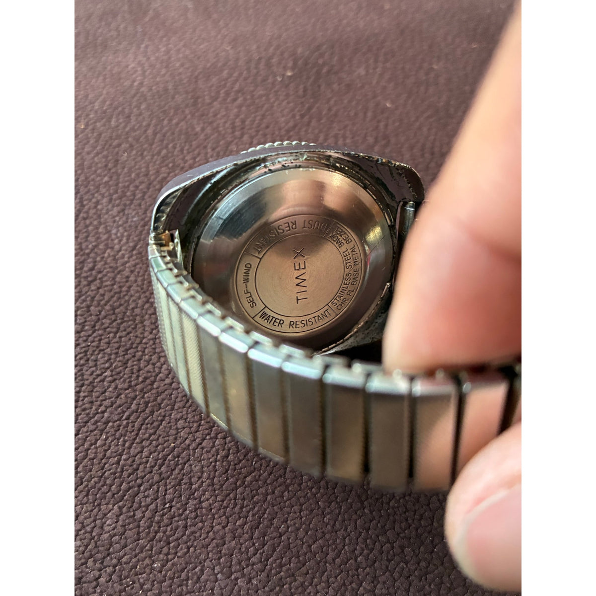 Vintage Timex Automatic Diver Watch Date Silver Dial Rotating Bezel