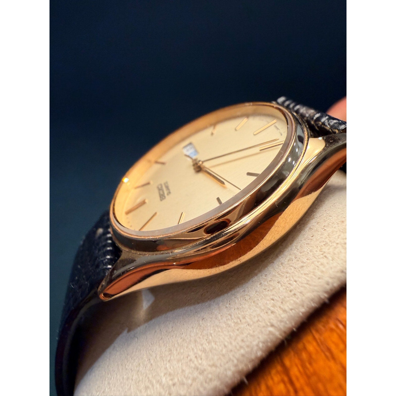Vintage Seiko 33mm 7N43-8A89 on original Seiko Strap