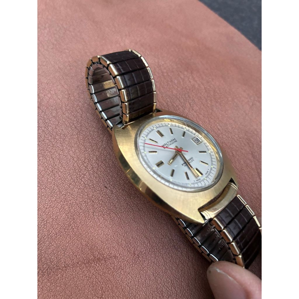 Vintage Waltham Sonic Electronic Swiss Made Gold Tone Men's Watch