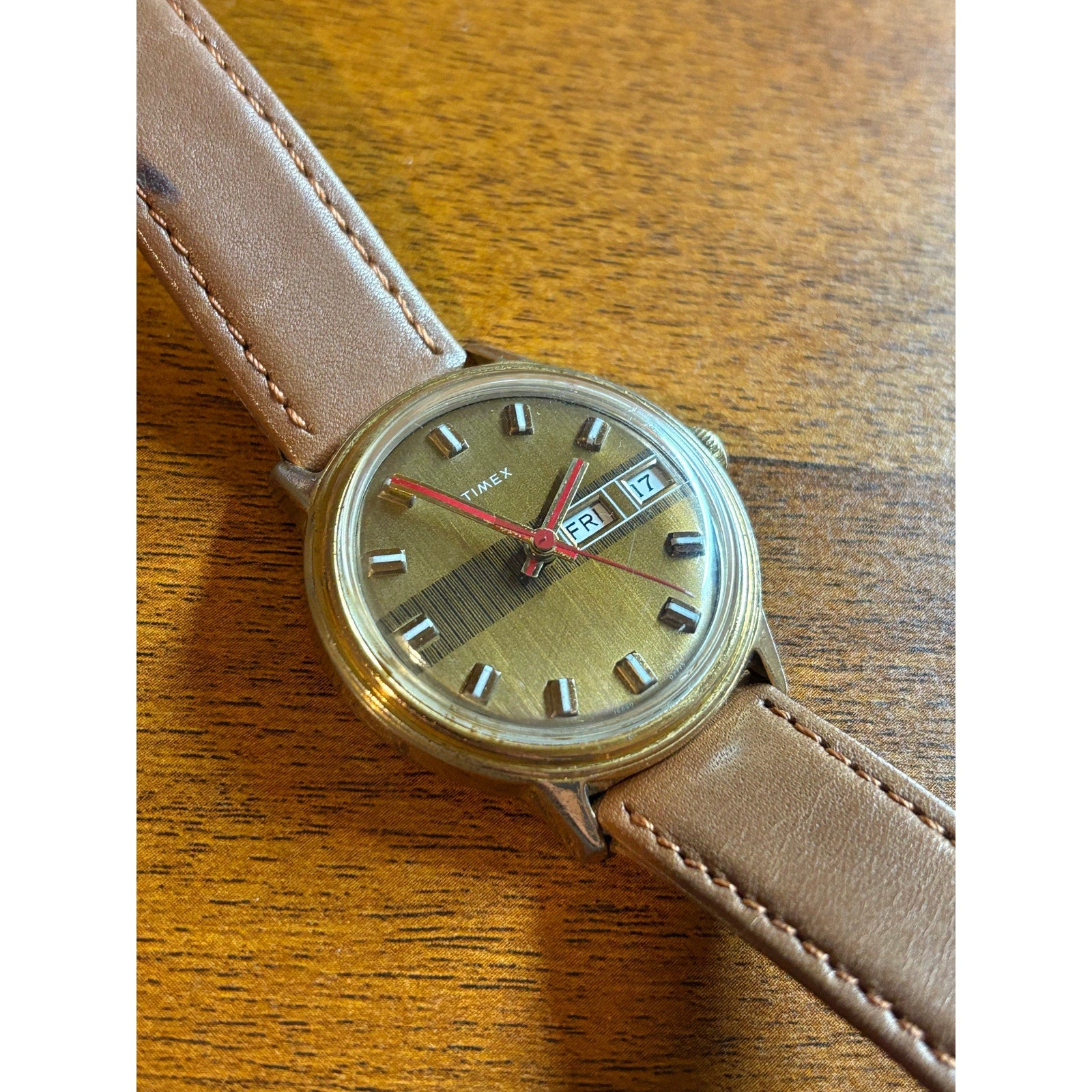 Vintage Timex Mercury Barcode Day Date 1975 CLEAN Mechanical Watch