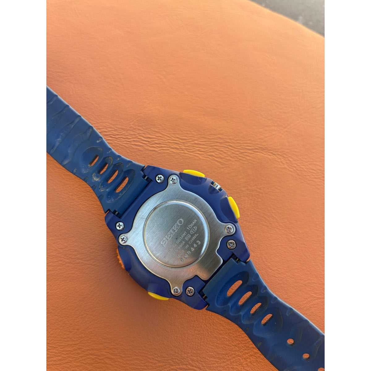 Vintage Seiko Super Runners S650-400A Blue Orange Digital Watch 120 Lap