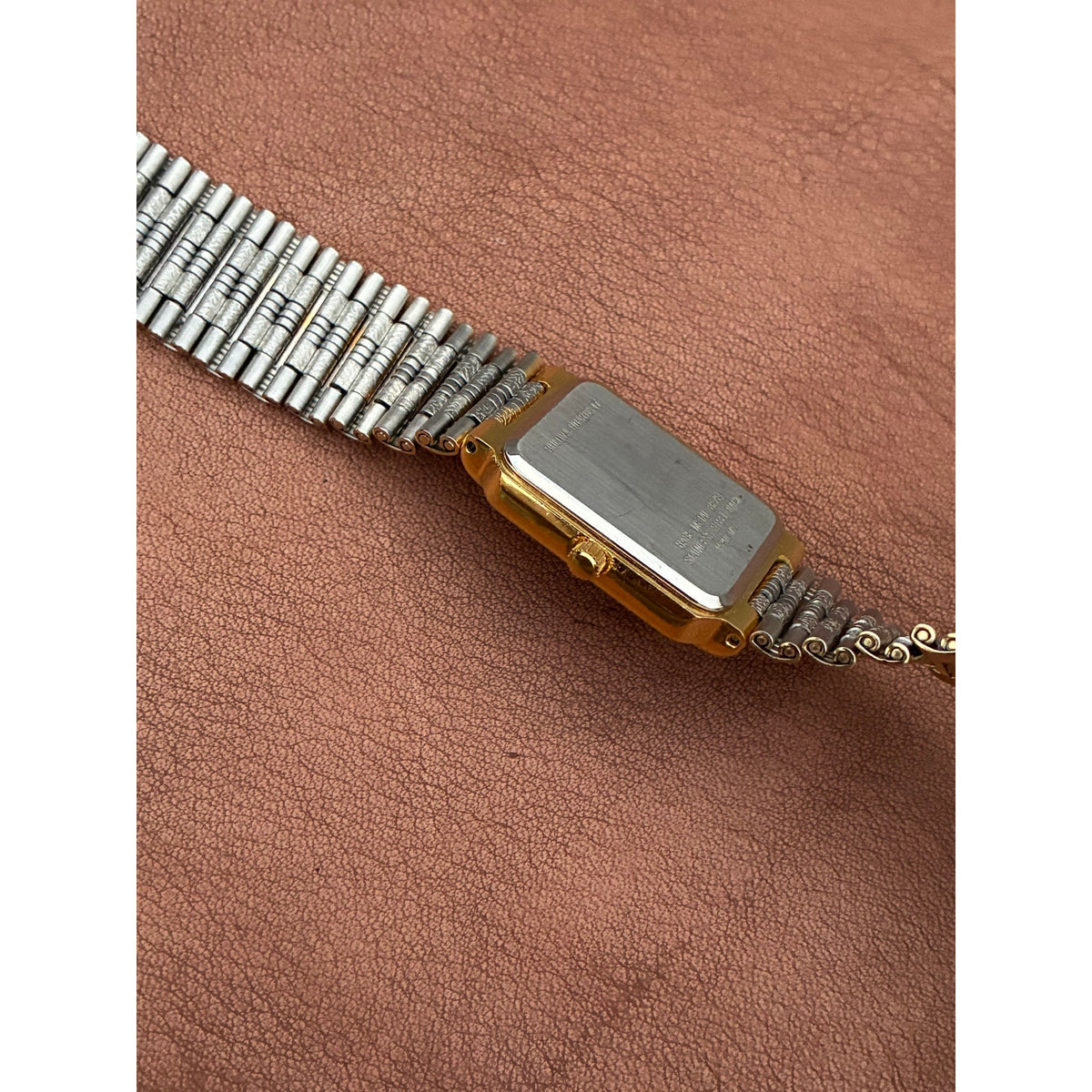 Vintage Caravelle by Bulova Gold Tone Tank Style Quartz Dress Watch
