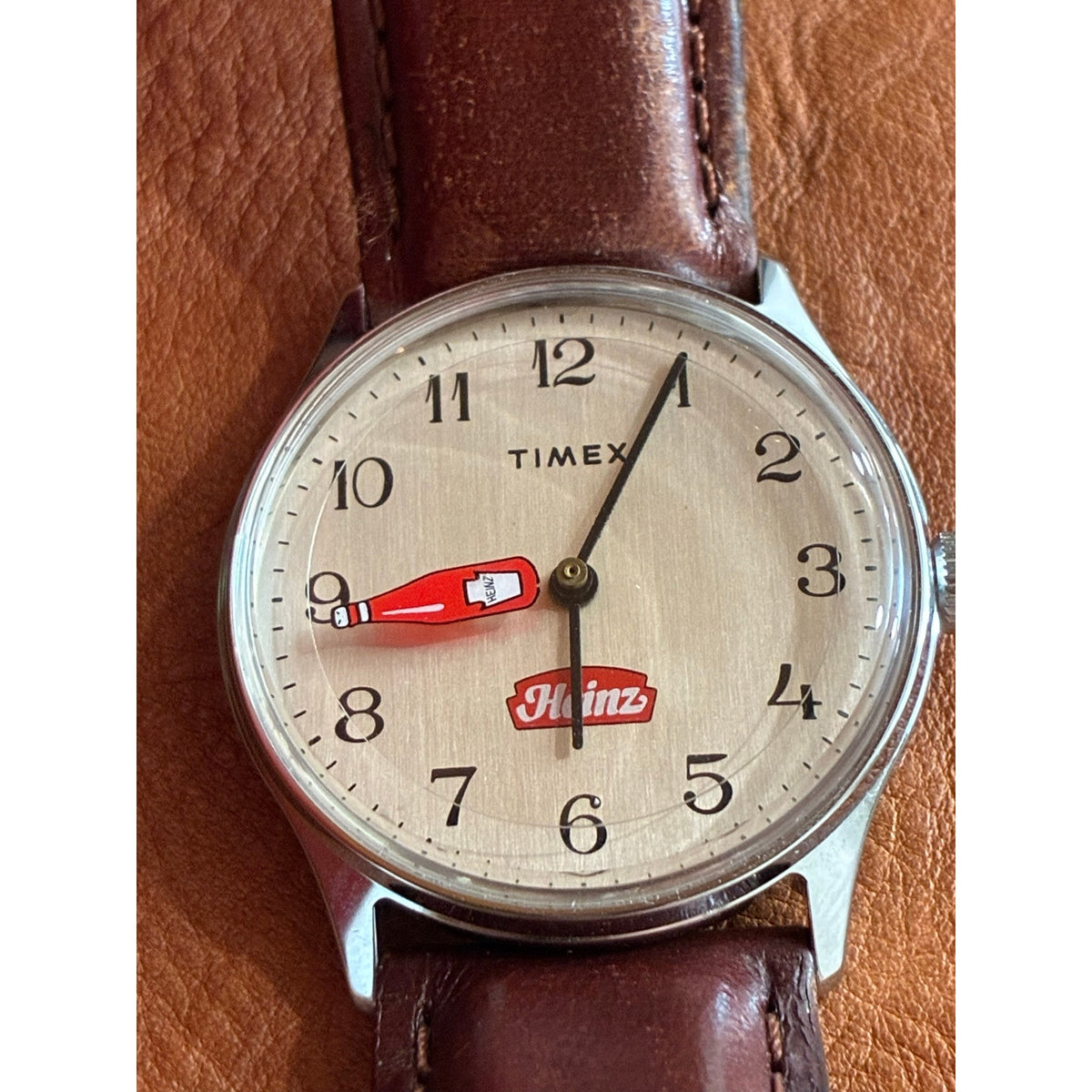 Vintage 1981 Timex Heinz Ketchup Mystery Dial Watch – Floating Bottle Seconds