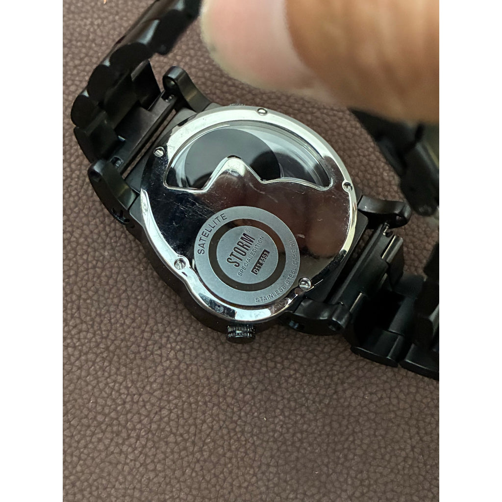 STORM Satellite Special Edition Black Dual Dial Rotating Disc Watch