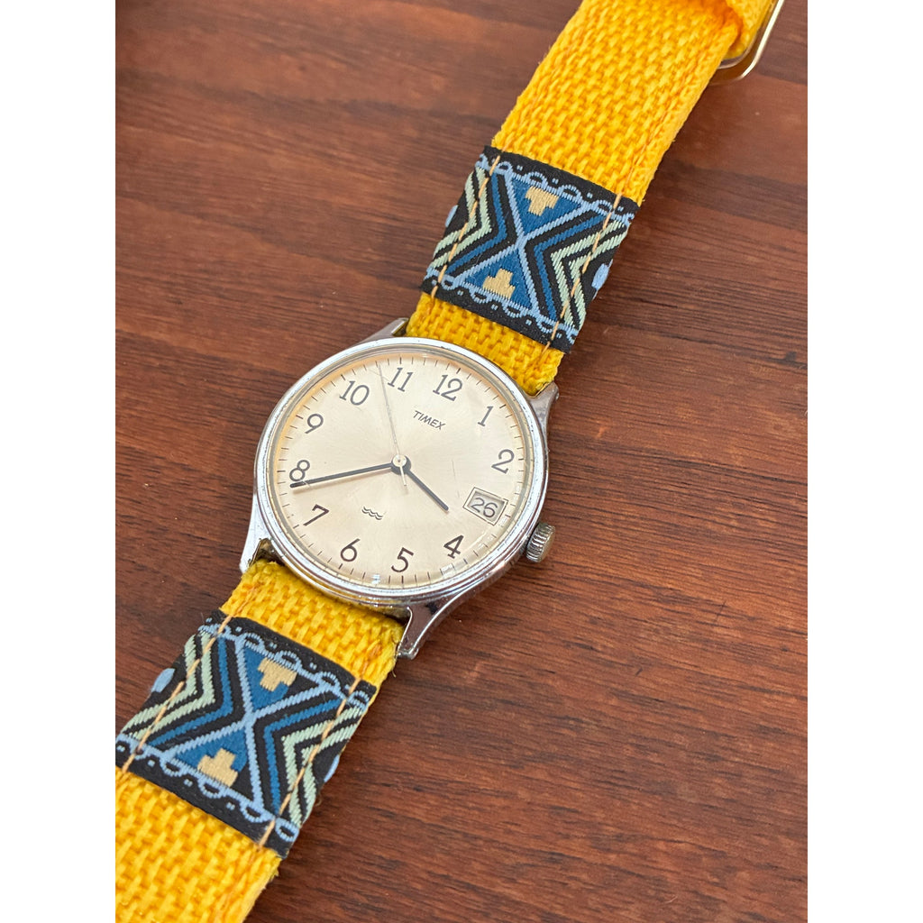 Timex Water resistant mechanical watch on hipster strap.