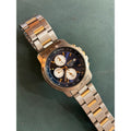Vintage Seiko Titanium 100M 7T32 Alarm Chronograph Blue Panda Dial Two-Tone