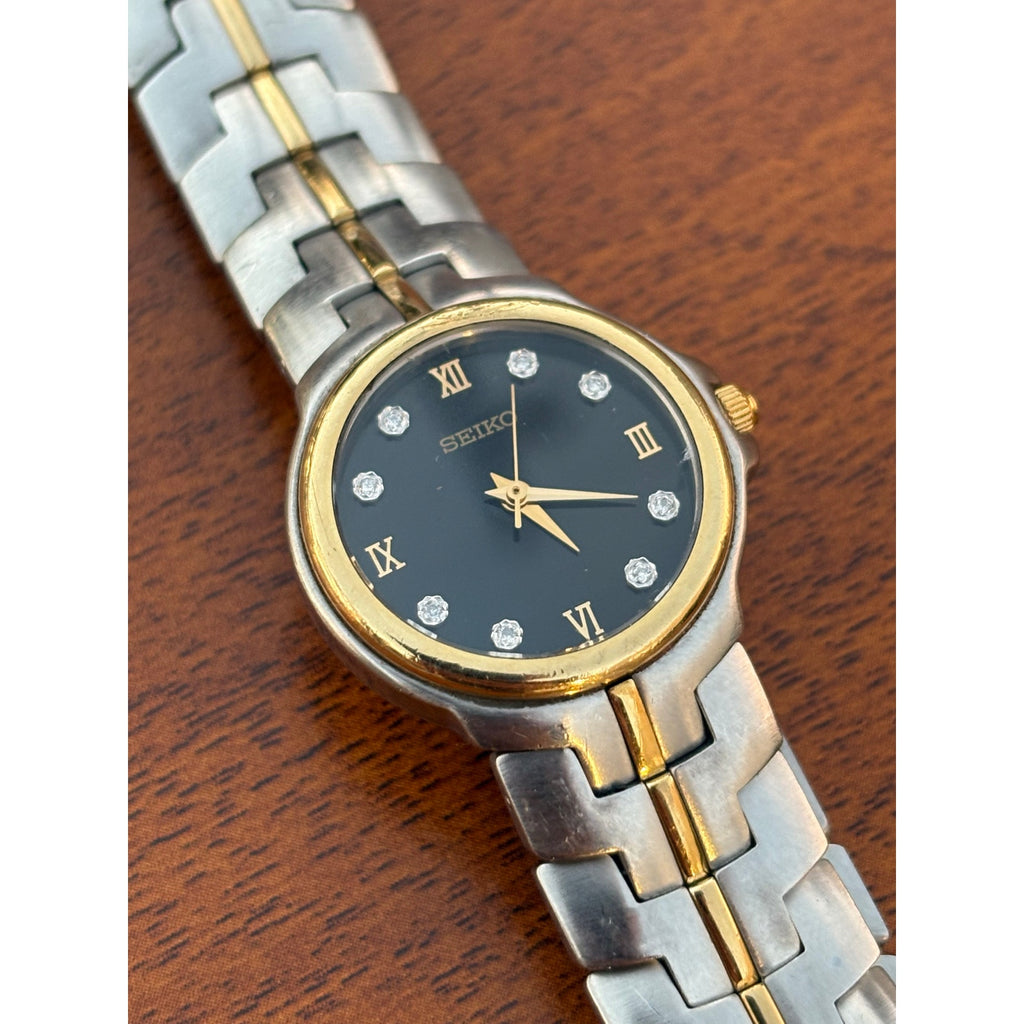 Vintage Seiko 1N01-H966 18k gold bezel/band details running