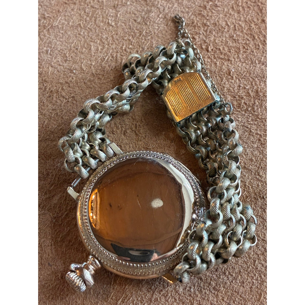 Antique c.1905 Waltham Mechanical Wristwatch Gold Filled Hunter Case 12K GF Bracelet