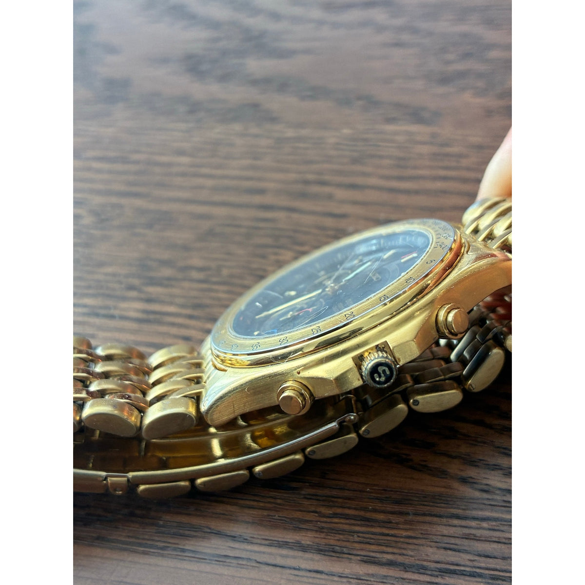 Seiko Olympic 6M13-702A Perpetual Calendar Gold Black Japan Men’s Watch