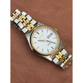 Vintage Seiko Solar V158-0AA0 Two Tone White Dial Day Date Men's Watch