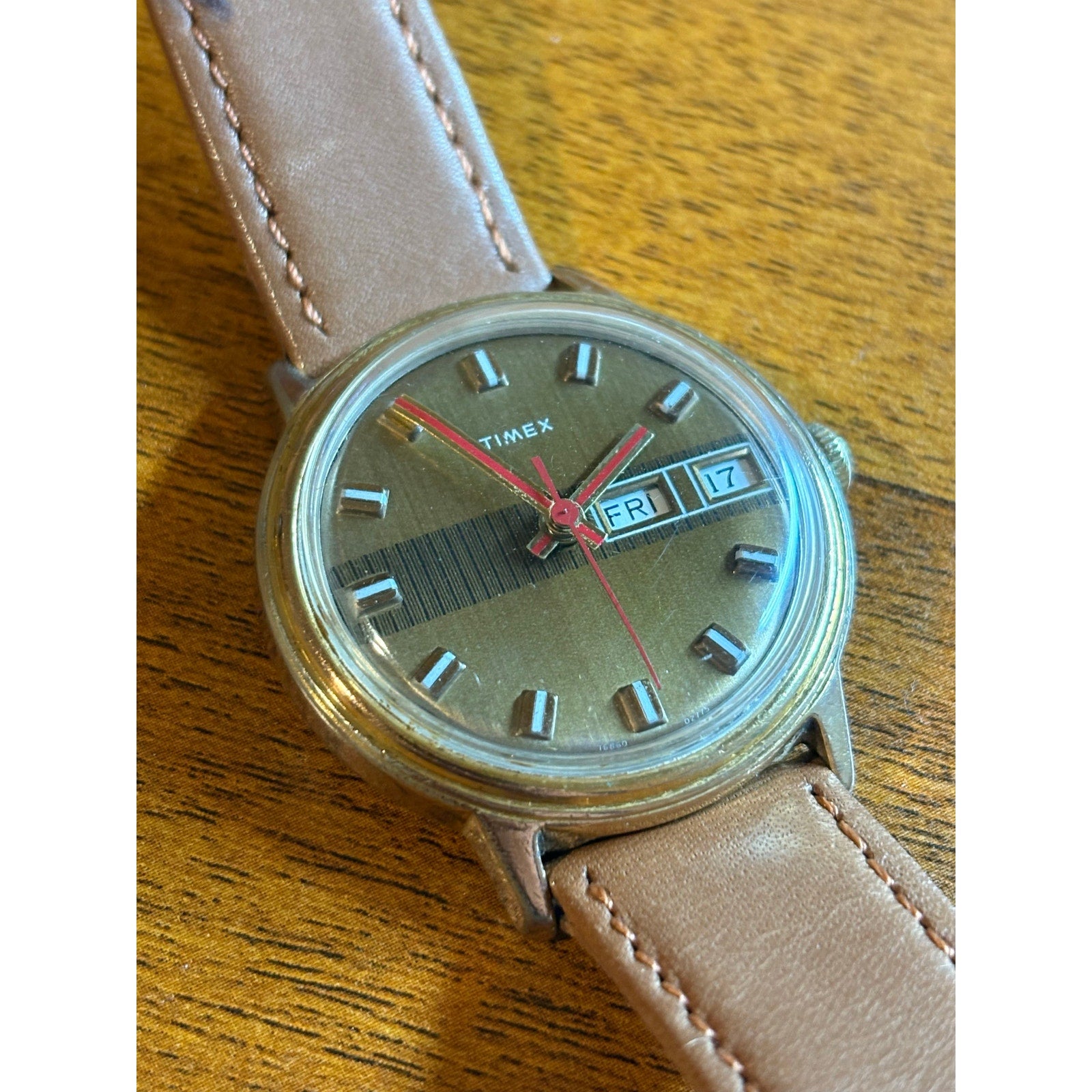 Vintage Timex Mercury Barcode Day Date 1975 CLEAN Mechanical Watch