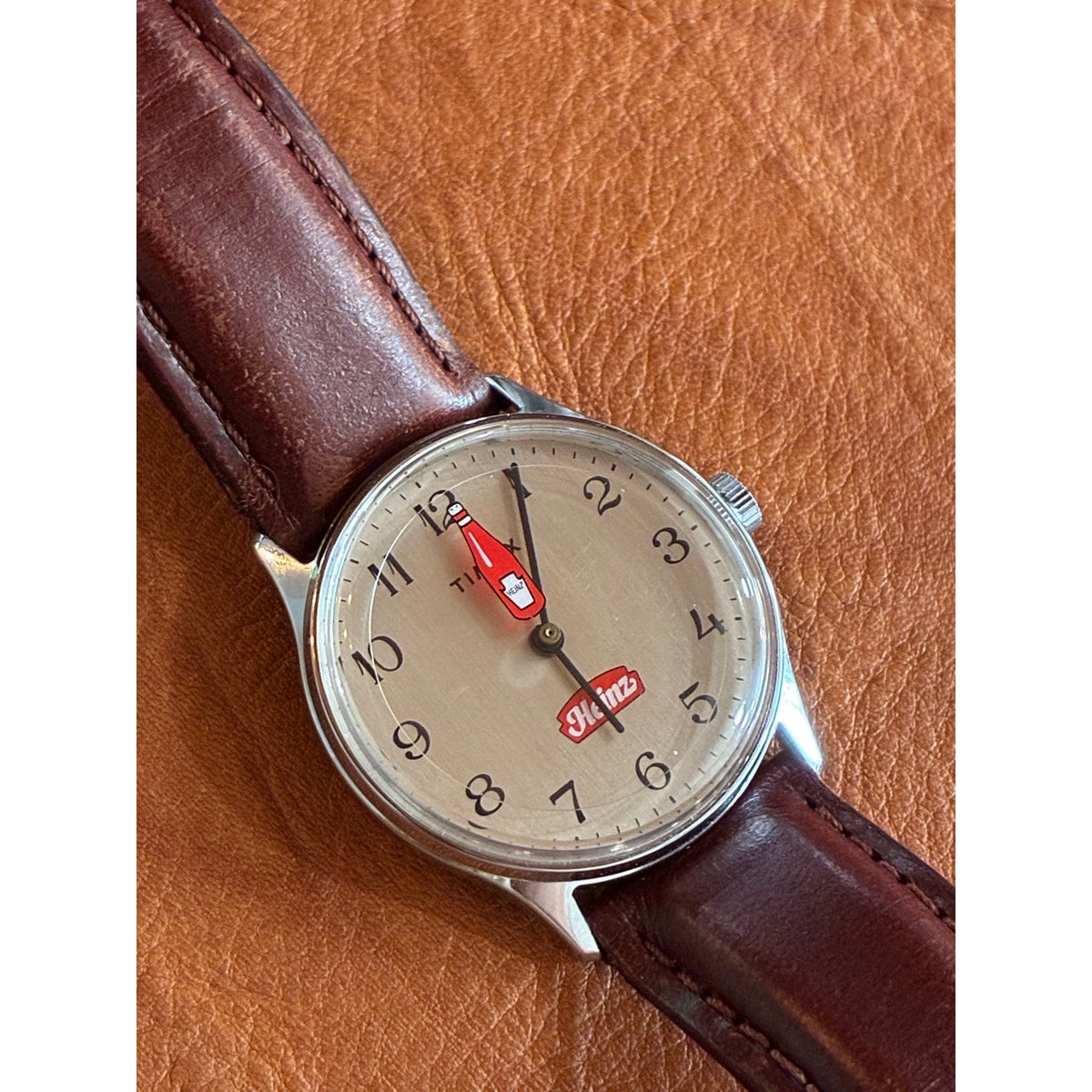 Vintage 1981 Timex Heinz Ketchup Mystery Dial Watch – Floating Bottle Seconds