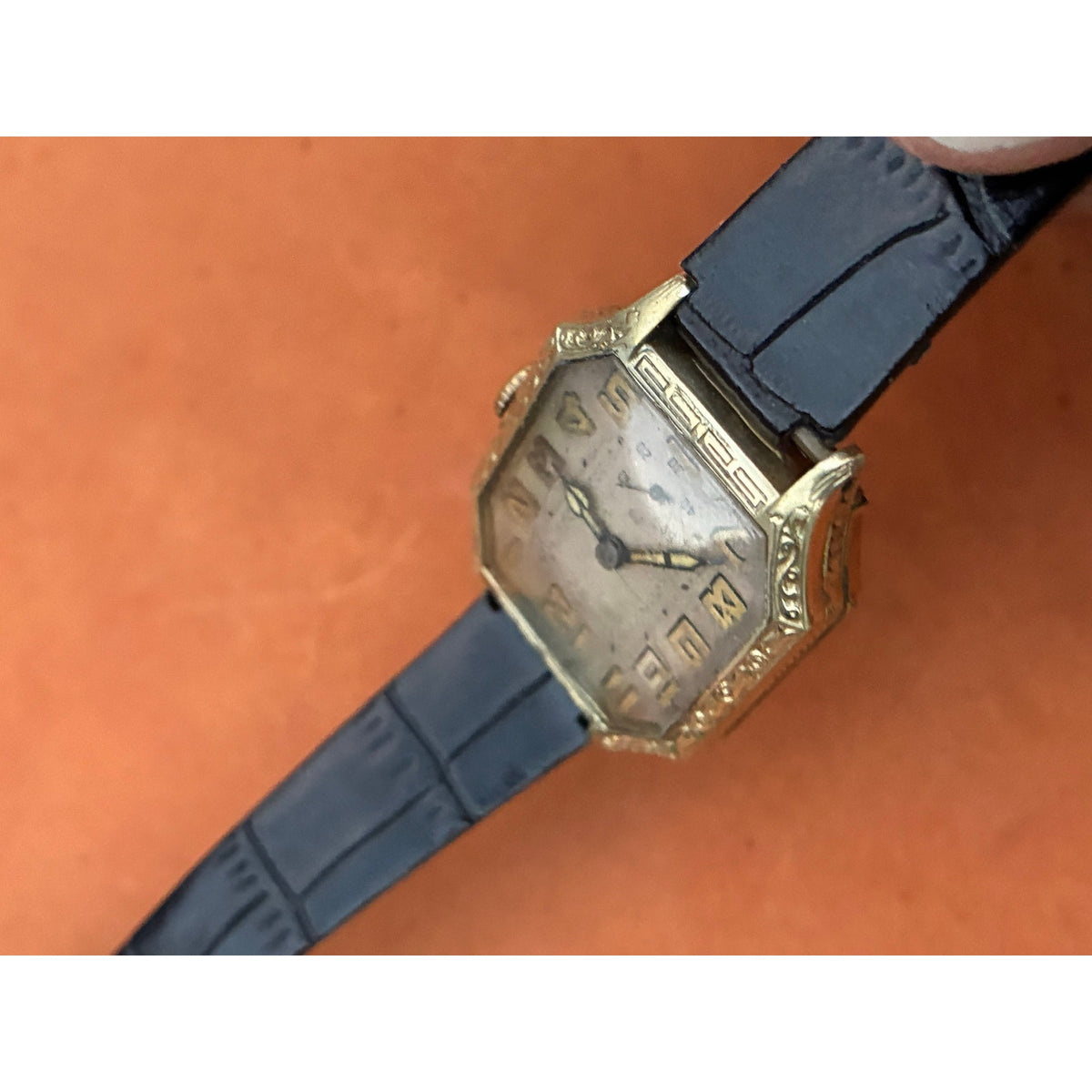 Antique Dione Watch Co. Gold Filled Art Deco Men's Watch 1930s Manual Wind