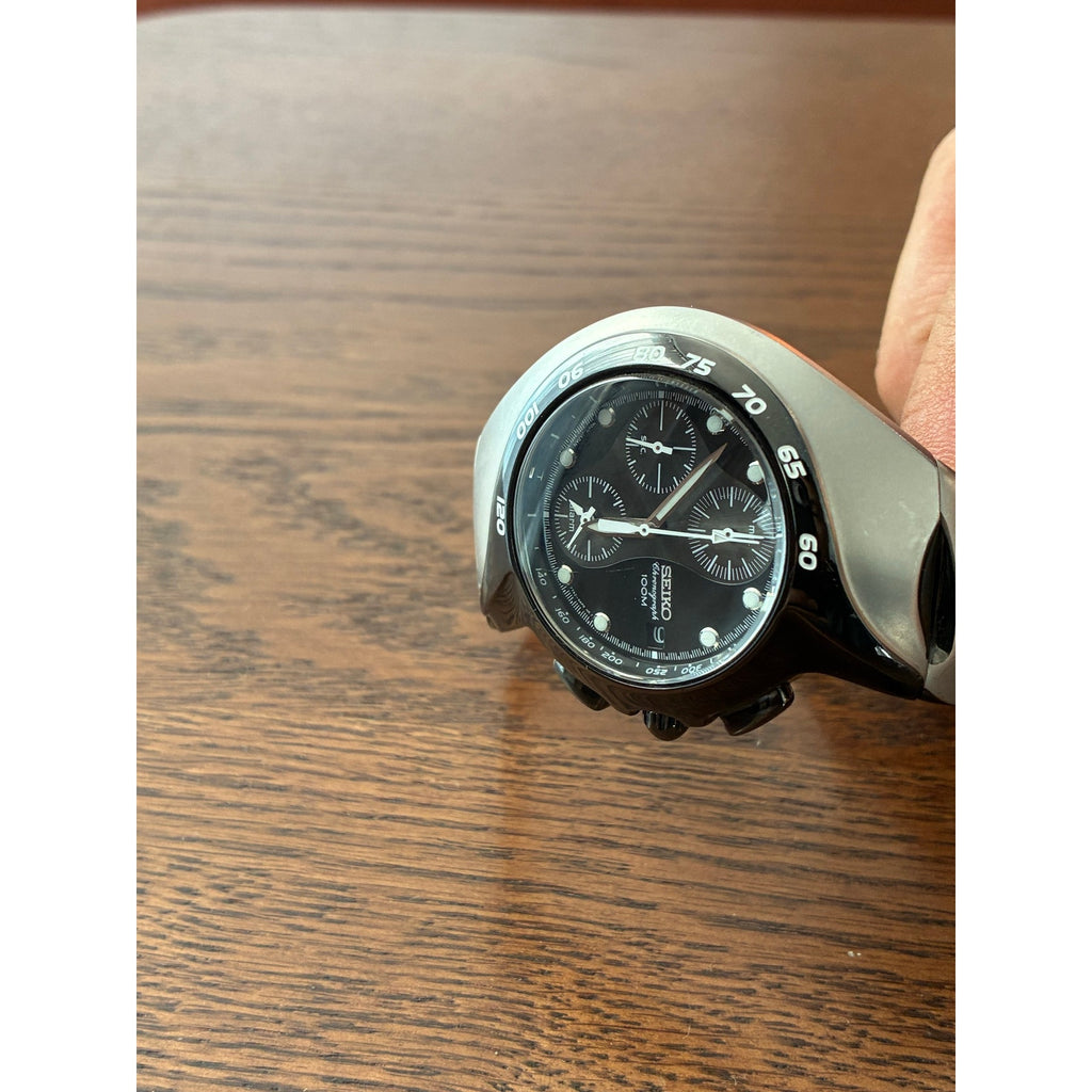 Seiko 7T62-0AM0 asymmetrical chronograph Black Dial Original bracelet